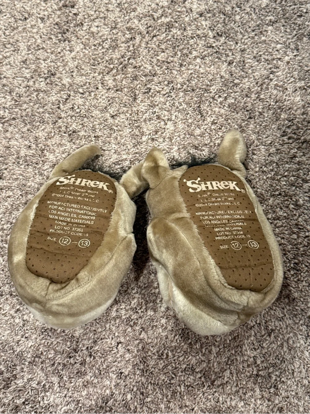 Donkey from shrek Plush Slippers made in 2004
